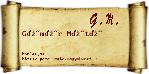 Gömör Máté névjegykártya
